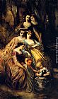Empress Eugenie And Her Attendants by Adolphe Monticelli